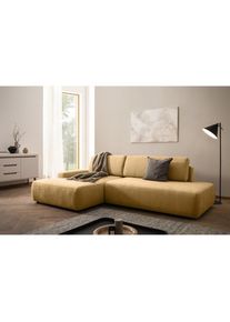 Home Affaire Ecksofa &raquo;TORGE, Schlafsofa Cord, Samtvelours u. Strukur fein, Couch in L-Form&laquo; Schlaffunktion und Bettkasten, Liegefl&auml;che: 210x125 cm, 