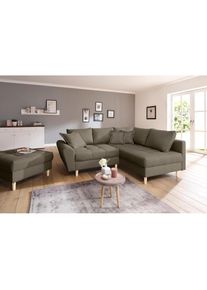 Home Affaire Ecksofa &raquo;Rice L-Form, B: 223 cm - OTTO. Verl&auml;ssliche Qualit&auml;t.&laquo; Set: Sofa & Hocker, mit 3 Zierkissen, Federkern