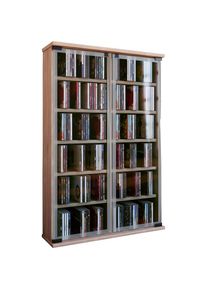 Vcm Media-Regal &raquo;Holz CD DVD Stand Regal Schrank Galerie Glast&uuml;r&laquo;