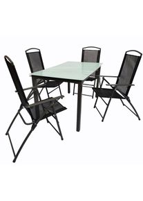Vcm Garten-Essgruppe &raquo; 5-tlg Gartenm&ouml;bel Set Sitzgruppe Essgruppe 1x Tisch, 4x St&uuml;hle Tisch Ma&szlig;e ca. H. 76 x B. 140 x T. 80 cm Hochlehner Set 140M&laquo; 