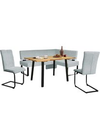 Home Affaire Eckbankgruppe &raquo;Oliver&laquo; Set, 4-tlg, 4 Stk. tlg. Eckbank mit Wellenunterfederung im Sitz, Tisch Massiv Eiche