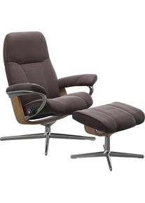 stressless Relaxsessel &raquo;Consul&laquo; Set, Relaxsessel mit Hocker, mit Hocker, mit Cross Base, Gr&ouml;&szlig;e S, M & L, Holzakzent Eiche