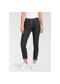 Please Jeans 5-Pocket-Jeans Sichtbare Knopfleiste schwarz, Gr&ouml;&szlig;e S (36)