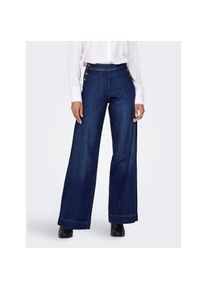Only High-waist-Jeans &raquo;ONLMADISON HW BUTTON WIDE DNM GEN533NOOS&laquo; sanft gewaschener dunkler Denim-Look blau, Gr&ouml;&szlig;e 33