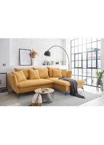 OTTO home Ecksofa &raquo;LIVORNO,258 cm, L-Form,&laquo; Schlaffunktion u. Bettkasten (139/224cm), Samt, Struktur, Webstoff