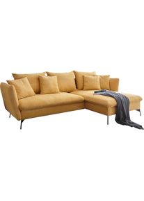 OTTO home Ecksofa &raquo;LIVORNO, 258 cm, L-Form, &laquo; Schlaffunktion u. Bettkasten (139/224cm), Samt, Struktur, Webstoff