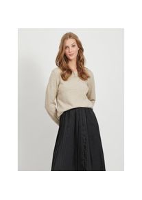Vila Rundhalspullover &raquo;VIRIL O-NECK L/S KNIT TOP - NOOS&laquo; beige, Gr&ouml;&szlig;e M