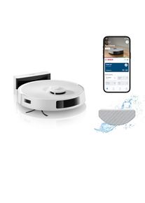 Bosch Saugroboter &raquo;Spotless BCRC1W, Saugroboter mit Wischfunktion, 11.000 Pa Saugkraft&laquo; Ladestation, einfache Navigation mit Infrarot-Licht, Carbon 