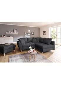 Home Affaire Ecksofa &raquo;Rice L-Form, B: 223 cm - OTTO. Verl&auml;ssliche Qualit&auml;t.&laquo; Set: Sofa & Hocker, mit 3 Zierkissen, Federkern