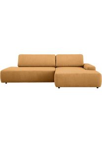 Home Affaire Ecksofa &raquo;TORGE, Schlafsofa Cord, Samtvelours u. Strukur fein, Couch in L-Form&laquo; Schlaffunktion und Bettkasten, Liegefl&auml;che: 210x125 cm, 