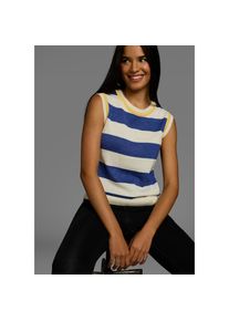 Kangaroos Pullunder mit Blockstreifen und Knopfleiste blau, Gr&ouml;&szlig;e 44/46