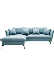 OTTO home Ecksofa &raquo;LIVORNO, 258 cm, L-Form, &laquo; Schlaffunktion u. Bettkasten (139/224cm), Samt, Struktur, Webstoff