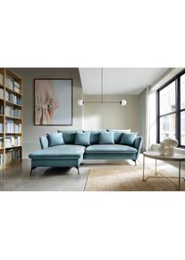 OTTO home Ecksofa &raquo;LIVORNO,258 cm, L-Form,&laquo; Schlaffunktion u. Bettkasten (139/224cm), Samt, Struktur, Webstoff