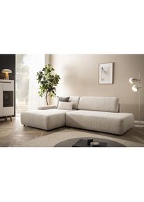 Home Affaire Ecksofa &raquo;TORGE, Schlafsofa Cord, Samtvelours u. Strukur fein, Couch in L-Form&laquo; Schlaffunktion und Bettkasten, Liegefl&auml;che: 210x125 cm, 