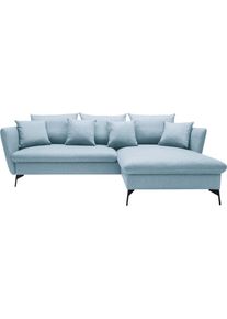OTTO home Ecksofa &raquo;LIVORNO, 258 cm, L-Form, &laquo; Schlaffunktion u. Bettkasten (139/224cm), Samt, Struktur, Webstoff