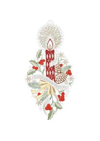 W. Reuter & Sohn - Plauener Spitze Fensterbild &raquo;Kerze&laquo; Made in Germany