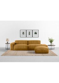 Trendmanufaktur Big-Sofa &raquo;Braga, mit hochwertigem Kaltschaum, Megasofa, in Cord erh&auml;ltlich&laquo; modernes Big-Sofa, Couch mit hohem Sitzkomfort, 277/72/107
