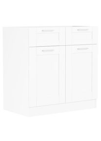 Vcm Unterschrank &raquo; K&uuml;chenschrank Ma&szlig;e ca. H. 82 x B. 80 x. T. 46 cm Unterschrank mit zwei Dreht&uuml;ren und zwei Schubladen im Landhaus Stil K&uuml;chenm&ouml;bel &iquest;