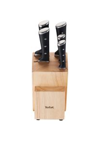 Tefal Messerblock &raquo;Ice Force&laquo; 6 Stk. Eish&auml;rtung, dauerhafte Leistungsst&auml;rke, formsch&ouml;n, Edelstahl/Holz