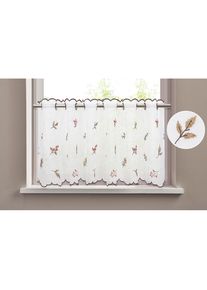 my home Scheibengardine &raquo;Alphonse&laquo; Durchzugl&ouml;cher 1 Stk. tlg. Bestickt, floral, gemustert, sch&ouml;ne Haptik