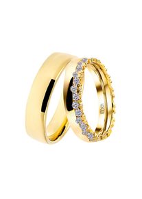 DOOSTI Trauring &raquo;Schmuck Geschenk Silber 925 Trauring Ehering Partnerring LIEBE&laquo; wahlweise mit oder ohne Zirkonia goldfarben, Gr&ouml;&szlig;e 56