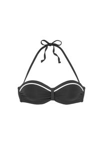 Vivance B&uuml;gel-Bandeau-Bikini-Top &raquo;Lorena&laquo; mit kontrastfarbenem Piping schwarz, Gr&ouml;&szlig;e 34