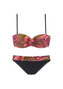 Lascana B&uuml;gel-Bandeau-Bikini mit Dschungel-Optik pink, Gr&ouml;&szlig;e 34
