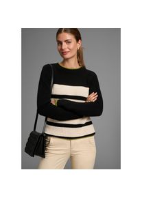 HECHTER PARIS Streifenpullover mit Kontrastkante beige, Gr&ouml;&szlig;e 40/42