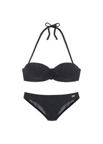 Buffalo B&uuml;gel-Bandeau-Bikini &raquo;Romance&laquo; aus Strukturware schwarz, Gr&ouml;&szlig;e 34