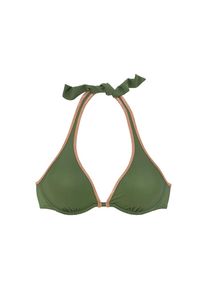 Bruno Banani B&uuml;gel-Bikini-Top &raquo;Milano&laquo; mit kupferfarbener Paspel gr&uuml;n, Gr&ouml;&szlig;e 36