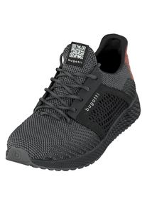 Bugatti Keilsneaker , Freizeitschuh, Halbschuh, Sch&uuml;rer mit Kontrastbesatz an der Ferse schwarz, Gr&ouml;&szlig;e 44