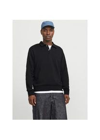 Jack & Jones Jack & Jones Sweatshirt &raquo;JJEBRADLEY SWEAT POLO NOOS&laquo; schwarz, Gr&ouml;&szlig;e M