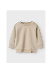 name it Sweatshirt &raquo;NBNTAKKI f&uuml;r M&auml;dchen und Jungen mit Druckknopf und Stretch&laquo;, unifarben, casual, regular fit, Baumwollmix, Rundhals beige, Gr&ouml;&szlig;e 62
