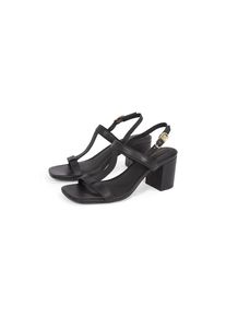 Tommy Hilfiger Sandalette &raquo;LEATHER BLOCK HEEL SANDAL&laquo; , Abendschuh, Partyschuh mit verstellbarer Schnalle, schmale Form schwarz, Gr&ouml;&szlig;e 36