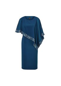GOLDNER Abendkleid &raquo;Kleid mit raffiniertem Chiffon&uuml;berwurf&laquo; blau, Gr&ouml;&szlig;e 42