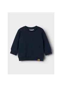 name it Sweatshirt &raquo;NBNTAKKI f&uuml;r M&auml;dchen und Jungen mit Druckknopf und Stretch&laquo;, unifarben, casual, regular fit, Baumwollmix, Rundhals blau, Gr&ouml;&szlig;e 74