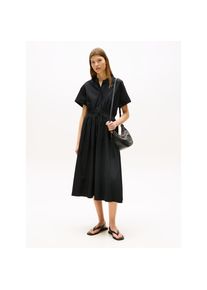 Tommy Hilfiger A-Linien-Kleid &raquo;SMOCKED CO MIDI S/S DRESS&laquo; schwarz, Gr&ouml;&szlig;e 42