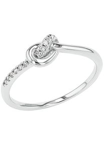Amor Fingerring &raquo;Knoten-Optik&laquo; mit Zirkonia (synth.) silberfarben, Gr&ouml;&szlig;e 54