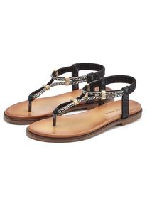 Lascana Zehentrenner mit Schmucksteinchen, Sandale VEGAN schwarz, Gr&ouml;&szlig;e 40