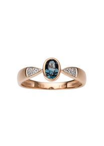 Firetti Diamantring &raquo;Schmuck Geschenk Gold 333 Damenring Goldring Farbstein Edelstein&laquo; mit Blautopas - mit Brillanten rosegold, Gr&ouml;&szlig;e 16