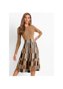bonprix Strickkleid &raquo;Ausgestelltes Jacquard-Strickkleid&laquo; Ausgestelltes Jacquard-Strickkleid braun, Gr&ouml;&szlig;e 48/50 (XL)