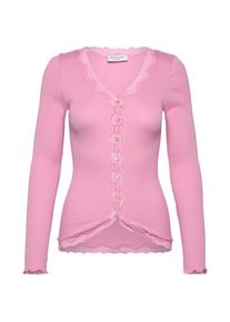 rosemunde Strickjacke &raquo;Babette Silk Cardigan&laquo; Vintage-Spitzenbesatz, Perlmuttknopfleiste, Langarm, Seidenmix pink, Gr&ouml;&szlig;e XL