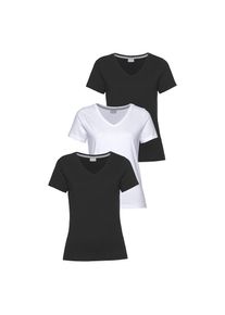 Eastwind T-Shirt Packung, 3er-Pack, 3 Stk. Kurzarm, figurumspielend, aus Baumwolle, im 3er-Pack schwarz-wei&szlig;, Gr&ouml;&szlig;e 40/42