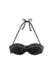 Lascana B&uuml;gel-Bandeau-Bikini-Top &raquo;Leona&laquo; mit P&uuml;nktchenprint schwarz-wei&szlig;, Gr&ouml;&szlig;e 38
