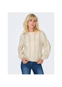 Only Rundhalspullover &raquo;ONLRUBINA LS CABLE O-NECK KNT NOOS&laquo; grau, Gr&ouml;&szlig;e XS