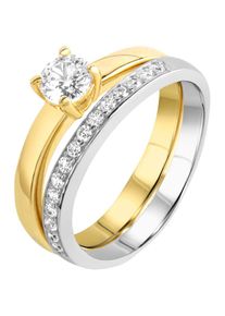 Firetti Ring-Set &raquo;Multipack Schmuck Geschenk Silber 925 Fingerringe&laquo; mit Zirkonia (synth.) goldfarben, Gr&ouml;&szlig;e 21
