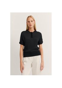 Bugatti Rundhalspullover mit kurzen &Auml;rmeln schwarz, Gr&ouml;&szlig;e XL