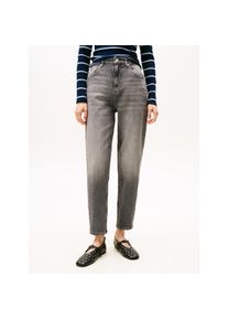 Tommy Jeans Mom-Jeans &raquo;MOM JEAN UH TPR&laquo; mit Logo-Stickereien, in kn&ouml;chelfreier L&auml;nge blau, Gr&ouml;&szlig;e 28