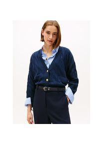 Tommy Hilfiger Strickjacke &raquo;SOFT WOOL CABLE CARDIGAN&laquo; mit Zopfmuster, aus reiner Wolle blau, Gr&ouml;&szlig;e M (38)
