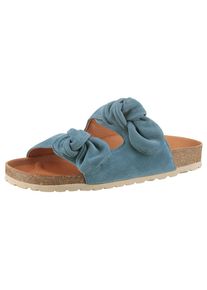 VERBENAS Pantolette &raquo;Rain&laquo; , Sommerschuh, Schlappen, Strandschuh, Hausschuh mit Softfu&szlig;bett blau, Gr&ouml;&szlig;e 39